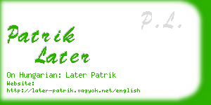 patrik later business card